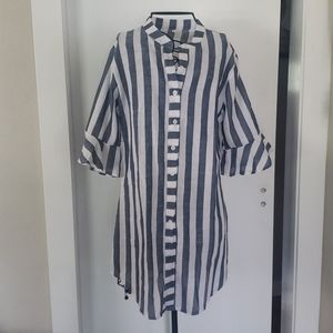 Blue, white striped dress Sz XL